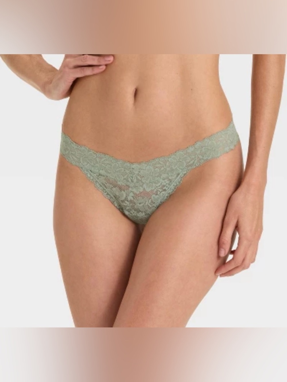 Lace Thong Panty in Sage Green - Women Intimates small 3-pack everyday basic nwt
